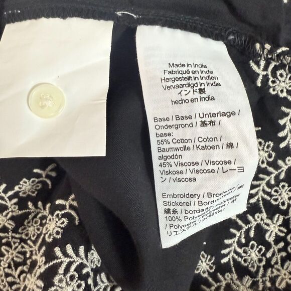 MADEWELL Embroidered Scalloped Tank S Jet Black Button Up Scoop Neck NWT B43 - Picture 4 of 6